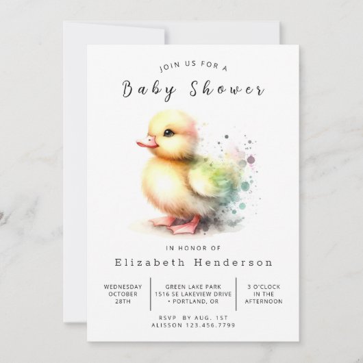 Baby Online Duck Baby shower Kaart (Voorkant)