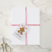 Baby Ontbijtkoek zoete Kerst Wit-Rood Cadeaulabel (Met Touw)