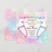 Baby onthaal Baby shower Uitnodiging met Luister (Voorkant / Achterkant)