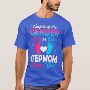 Baby onthullen een roze douche of een blauwe stomp t-shirt