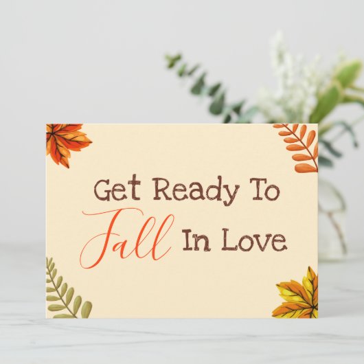 Baby onthullen | Herfst Foto Zwangerschapsaankondi Aankondiging (Staand voorkant)