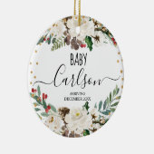 Baby onthullen Zwangere winterkerstavond Floral Keramisch Ornament (Rechts)