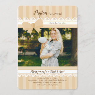 Baby ontmoeten en Greet Foto Uitnodiging