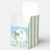 Baby ooievaar baby jongen douche bedankdoosjes (Geopend)