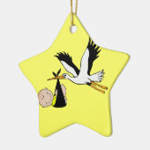 Baby & Ooievaar - Bundel van Vreugde Keramisch Ornament (Links)