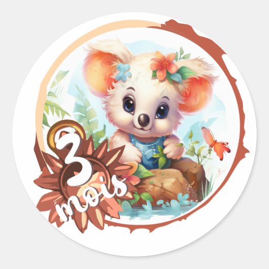 Baby - ook 3 maanden ronde sticker (Voorkant)