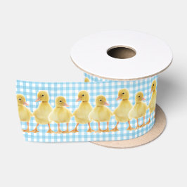 Baby op Aqua Gingham Satijnen Lint