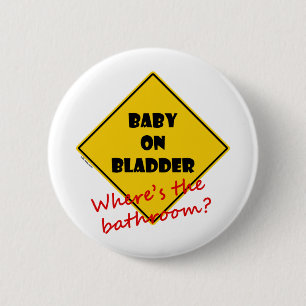 Baby op bladder ronde button 5,7 cm