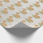 Baby op bladverlooppapier cadeaupapier (Hoek)