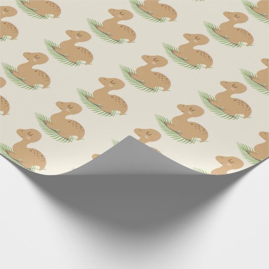 Baby op bladverlooppapier cadeaupapier (Hoek)