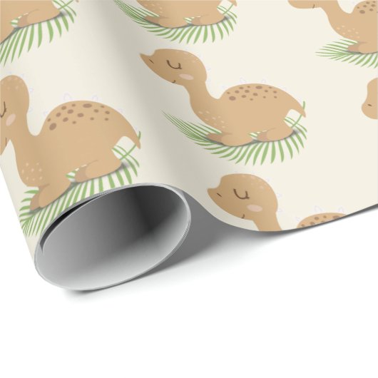 Baby op bladverlooppapier cadeaupapier (Rol Hoek)