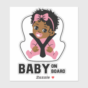 Baby op Boord Autostoel Afro-Amerikaans Meisje Sticker