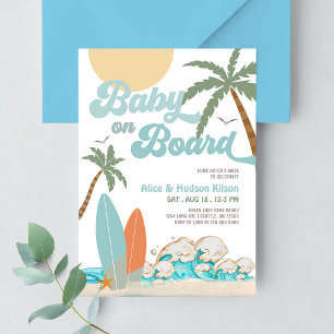 Baby op Boord Baby Shower Strooien Surfen Shower Kaart