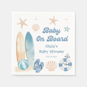 Baby op Boord Baby Shower Surfplank Strand Servet