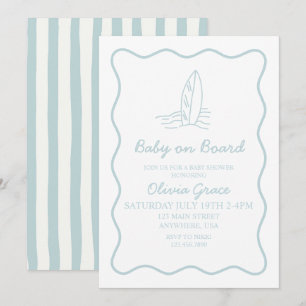 Baby op Boord krabbel Surfplank Strand Baby Shower Kaart