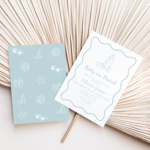 Baby op Boord krabbel Surfplank Strand Baby Shower Kaart