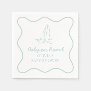 Baby op Boord krabbel Surfplank Strand Baby Shower Servet