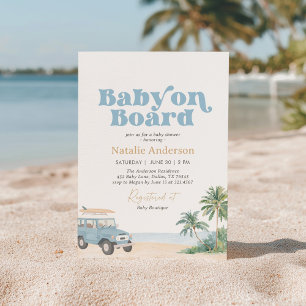 Baby op Boord Strand Surf Baby Shower Kaart