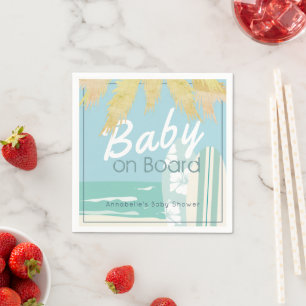 Baby op Boord Strand Surf Baby Shower Servet