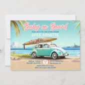 Baby op Boord Strand Uitnodiging (Voorkant)