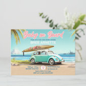 Baby op Boord Strand Uitnodiging (Staand voorkant)