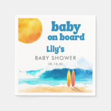 Baby op Boord Surf Strand Baby Shower Waterverf