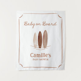 Baby op Boord Surfen Bruiloft Shower Welkom Tapijt Wandkleed