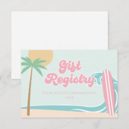 Baby op Boord Surfende Baby Shower Cadeau Registra Informatiekaartje