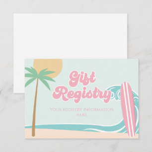 Baby op Boord Surfende Baby Shower Cadeau Registra Informatiekaartje