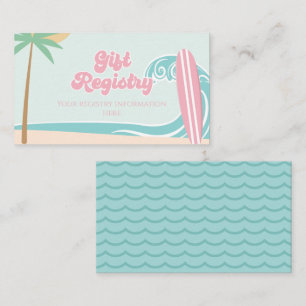 Baby op Boord Surfende Baby Shower Cadeau Registra Informatiekaartje