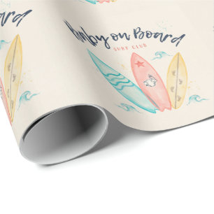 Baby Op Boord Surfplank Baby Shower Cadeaupapier