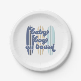 Baby op Boord Surfplank Strand Baby Shower Papieren Bordje