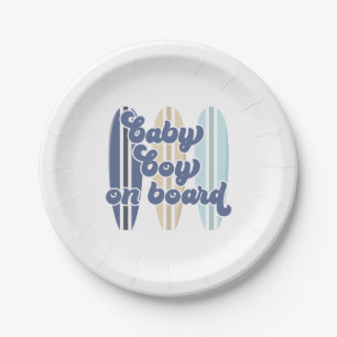 Baby op Boord Surfplank Strand Baby Shower Papieren Bordje