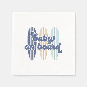 Baby op Boord Surfplank Strand Baby Shower Servett Servet