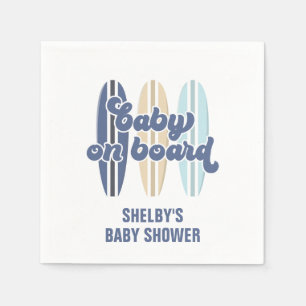 Baby op Boord Surfplank Strand Baby Shower Servett Servet