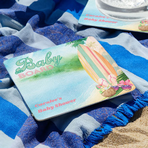 Baby op Boord Tropische Zomer Strand Kartonnen Onderzetters