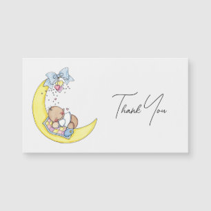 Baby op de maan ontwerp Elegant Script Bedankt