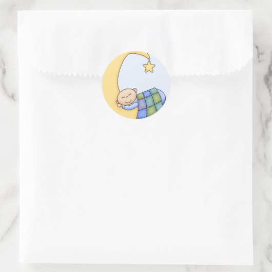 Baby op de Maan Stickers (Tas)