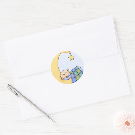 Baby op de Maan Stickers (Envelop)