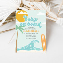 Baby op de plank surfstrand baby shower