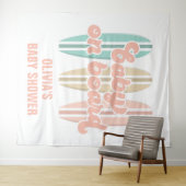 Baby op de Surfplank Strand Baby Shower Wandkleed (In Situ (horizontaal))