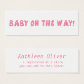 Baby op de weg gestippeld roze geschenk register K Mini Visitekaartjes (Voorkant /achterkant)