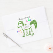 Baby op de Weg Groene Paard ABC 123 Stickers (Envelop)