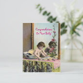  Baby op een kaptafel Briefkaart (Staand voorkant)