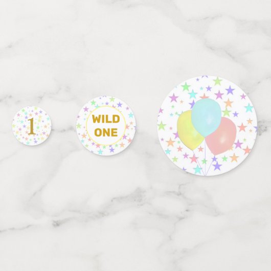 Baby op feestdag en op meerdere plaatsen gekleurde confetti (Achterkanten)