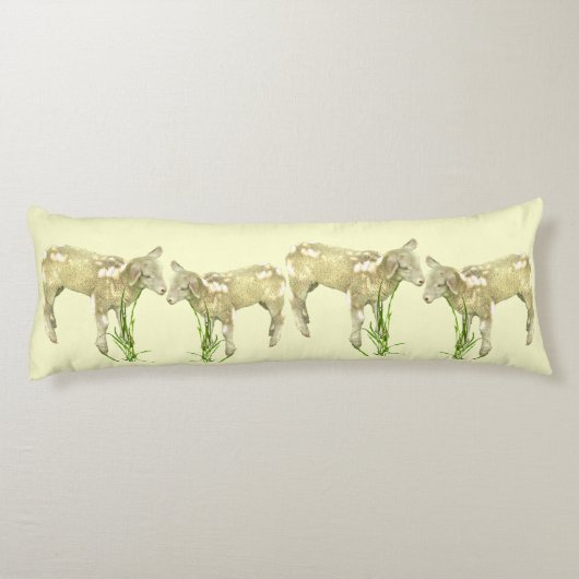 Baby op gele buis lichaamskussen (Achterkant)