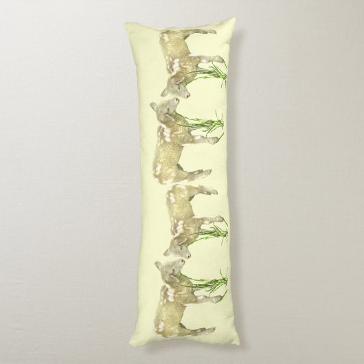 Baby op gele buis lichaamskussen (Achterkant (Verticaal))