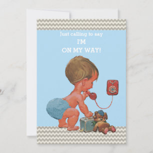  Baby op het Baby shower van de Gray Chevrons van  Kaart