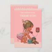  Baby op het Baby shower van de Telefoon Dank u Bedankkaart (Voorkant / Achterkant)