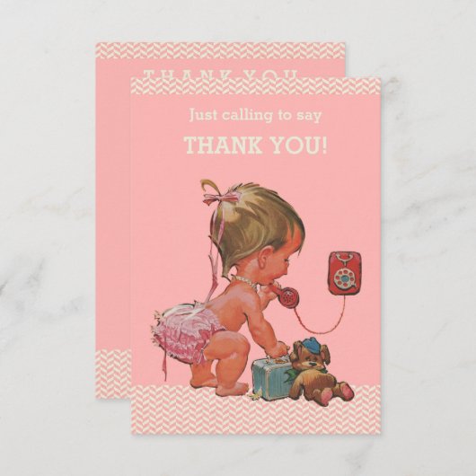 Baby op het Baby shower van de Telefoon Dank u Bedankkaart (Voorkant / Achterkant)